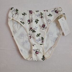 VTG Rene Rofe Classic Cotton Bikini Brief Panty Size M Floral